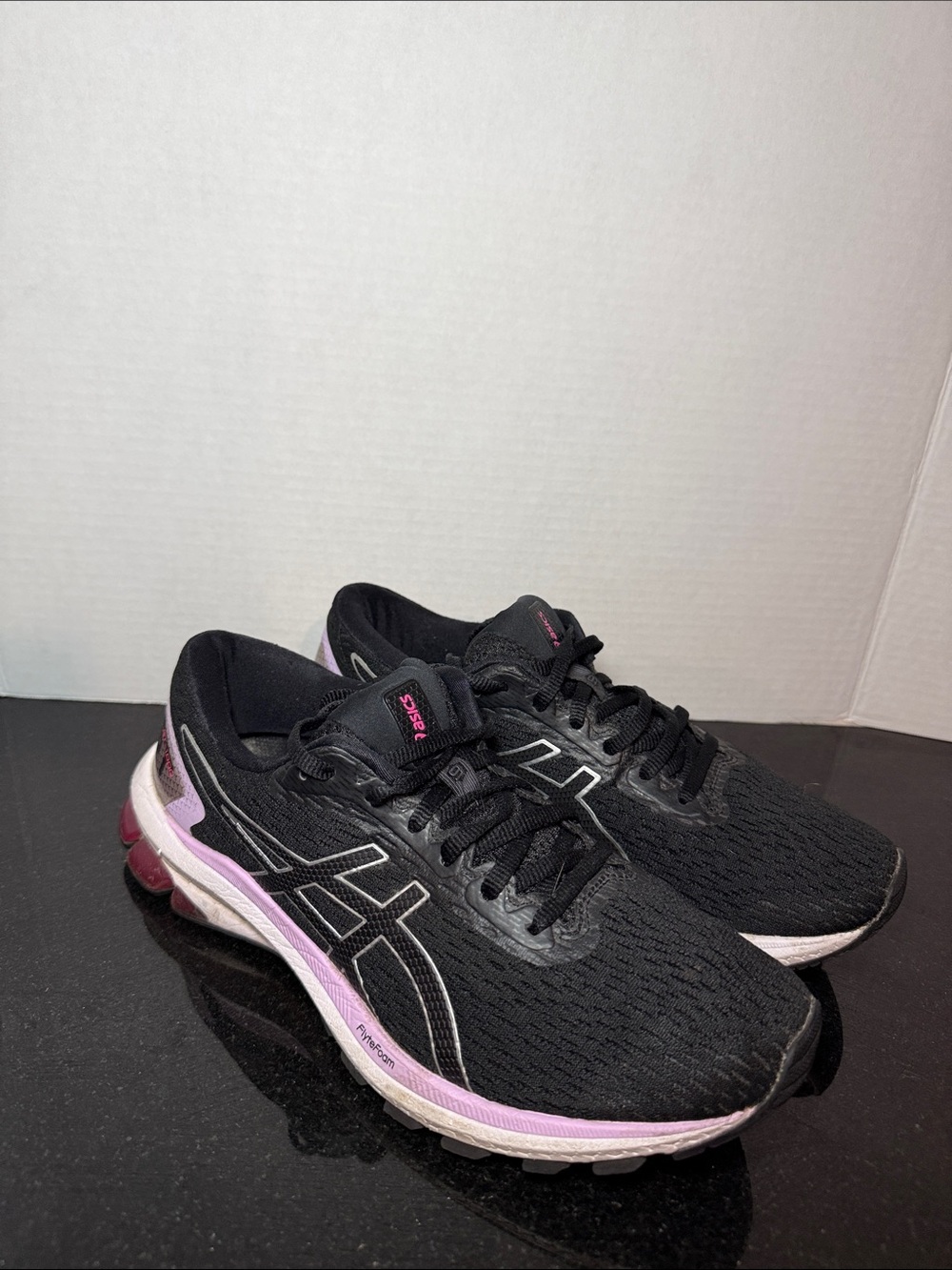 ASICS Women's GT-1000 9 Running Shoes Size 9 Black Pink